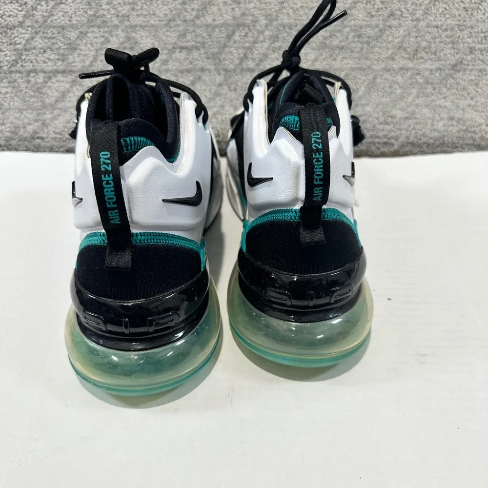 Nike Air‎ Force 270 Men's Black White Teal Athletic Shoes Size 11